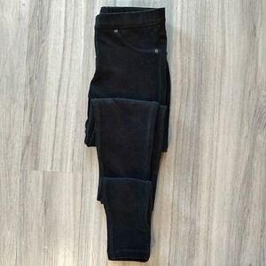 HUE Black Corduroy Skinny Stretch Pants Sz XS
